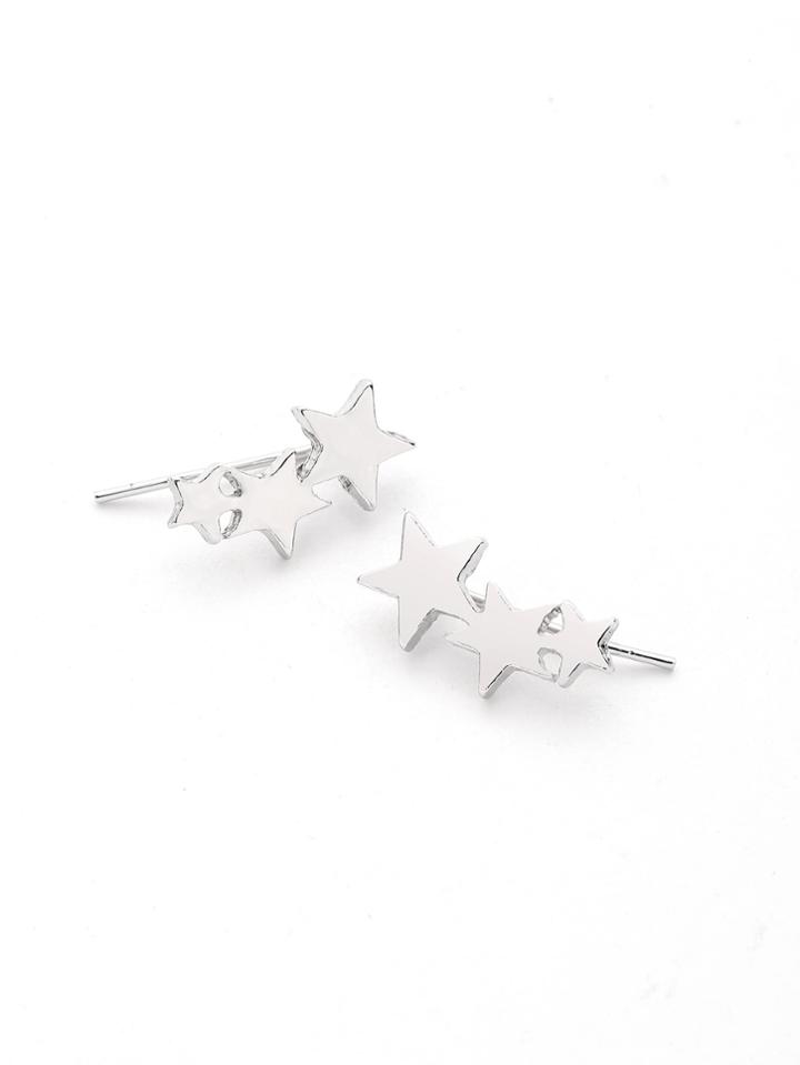 Romwe Metal Star Cute Stud Earrings