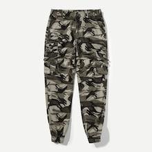 Romwe Guys Elastic Waist Camo Pants