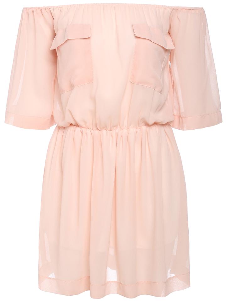 Romwe Off The Shoulder Chiffon Dress