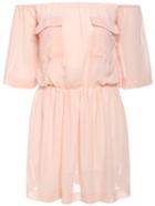Romwe Off The Shoulder Chiffon Dress