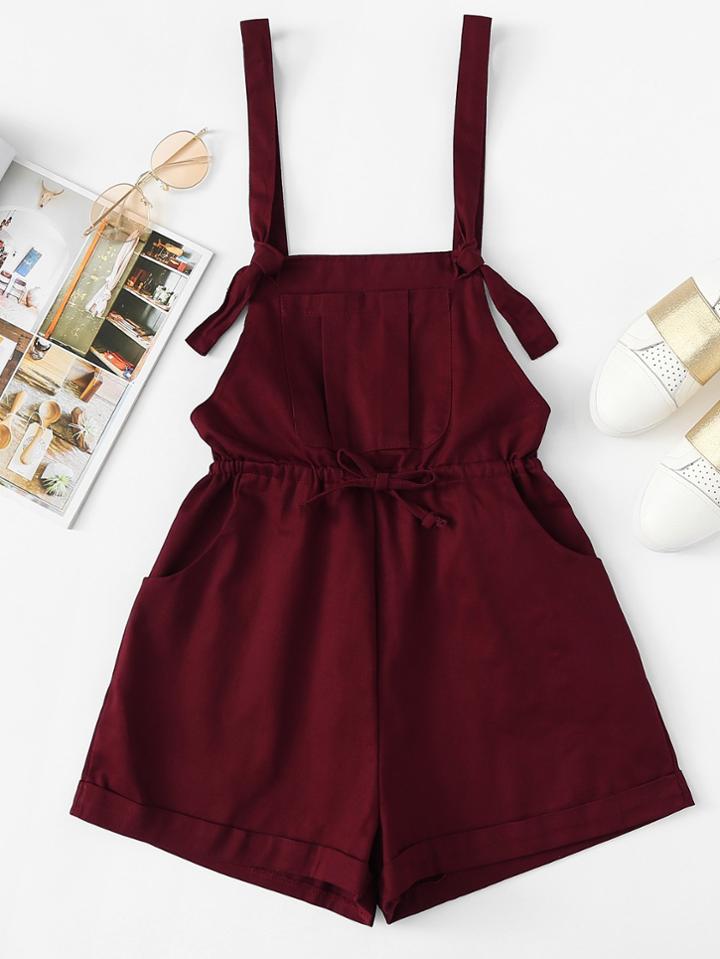 Romwe Frill Hem Elastic Waist Romper