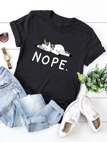 Romwe Plus Unicorn Print Tee