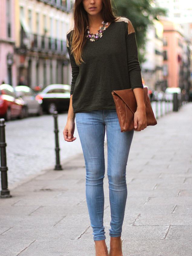 Romwe Contrast Shoulder Long Sleeve T-shirt