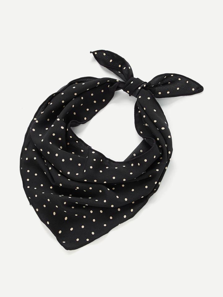 Romwe Polka Dot Print Twilly Scarf
