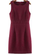 Romwe Sleeveless Woolen Tank Black Dress