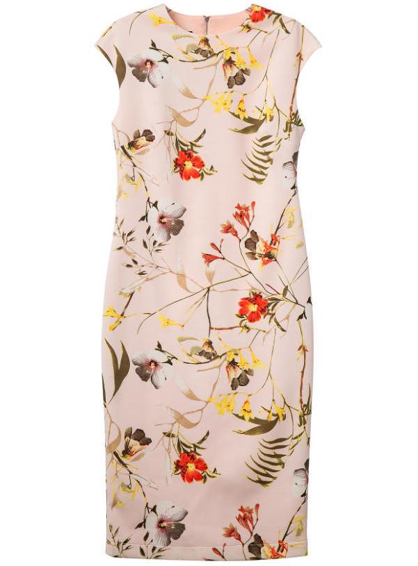 Romwe Floral Print Sleeveless Pink Dress
