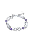 Romwe Rhinestone Lucky Eight Design Chain Bracelet