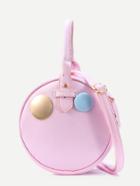 Romwe Pink Metal Plated Embellished Round Crossbody Bag