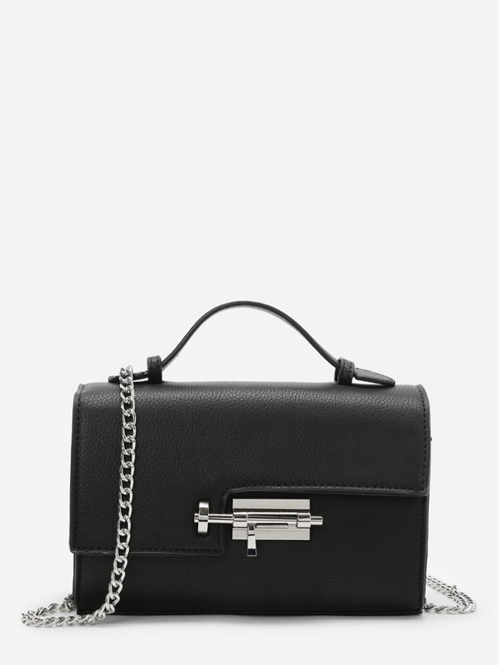 Romwe Top Stitch Detail Flap Grab Bag