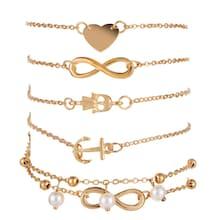 Romwe Infinite Charm Chain Bracelet 5pcs