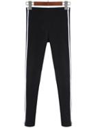 Romwe Elastic Waist Striped Slim Pant