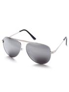 Romwe Silver Metal Arm Aviator Sunglasses