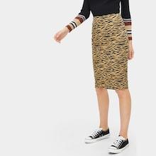 Romwe Zebra Print Zip Back Skirt