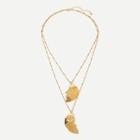 Romwe Moon Shaped Layered Pendant Necklace 1pc