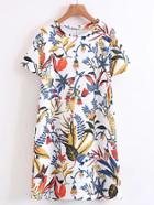 Romwe Floral Print Tunic Dress