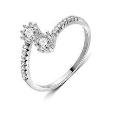 Romwe Rhinestone Engraved Ring
