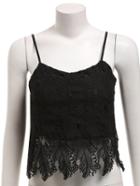 Romwe Feather Shape Lace Cami Top