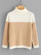 Romwe Chevron Pattern Drop Shoulder Jumper