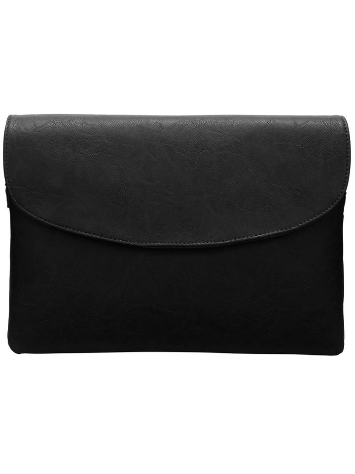 Romwe Black Magnetic Pu Shoulder Bag