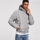 Romwe Guys Solid Hooded Puffer Coat
