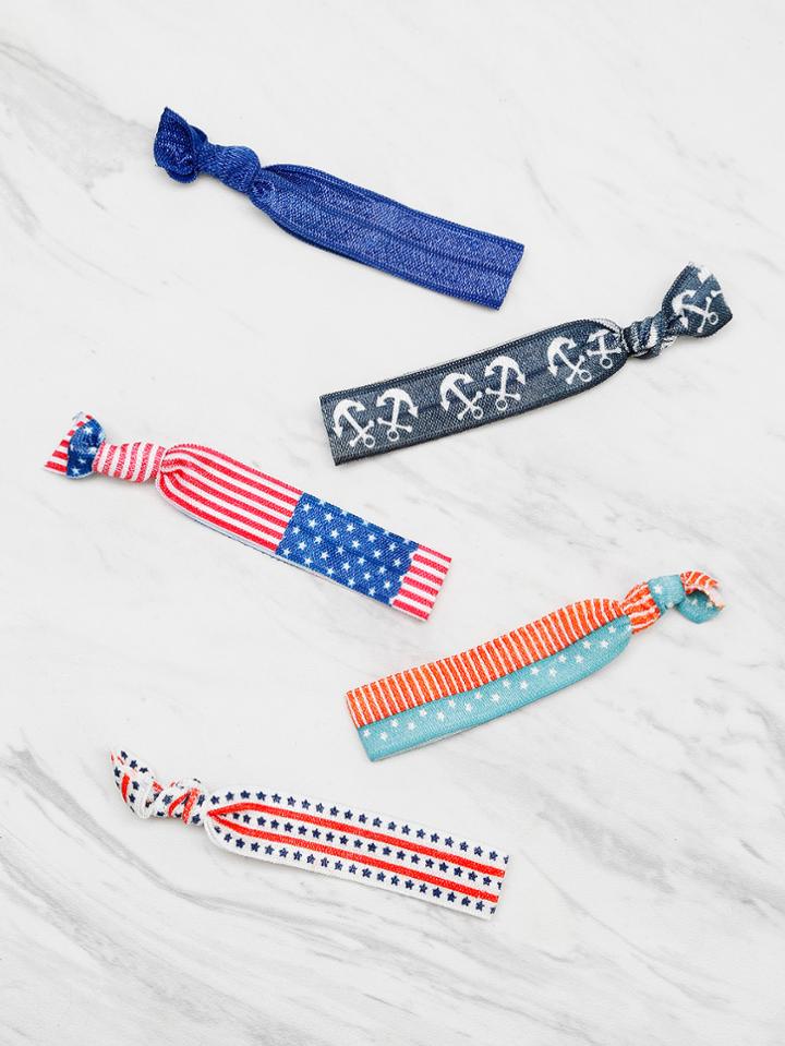 Romwe Star And Anchor Pattern Hair Tie Set