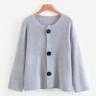 Romwe Solid Button Front Cardigan