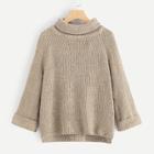 Romwe High Low Solid Sweater