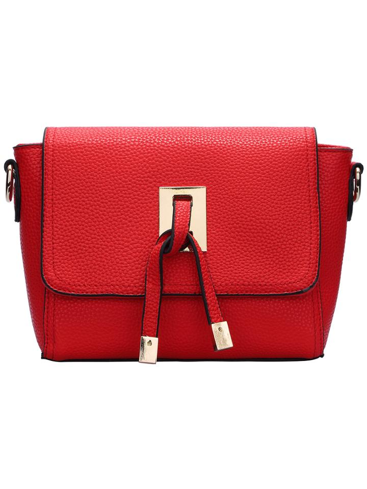 Romwe Red Magnetic Pu Cross Body Bag