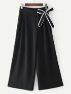 Romwe Bow Tie Wide Leg Pants