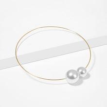 Romwe Faux Pearl Metal Choker