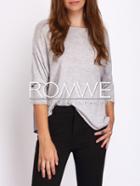 Romwe Grey Crew Neck Casual T-shirt