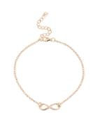 Romwe Infinity Symbol Anklet - Gold