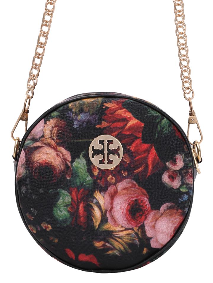 Romwe Flower Print Round Chain Bag