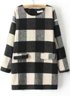 Romwe Check Print Pockets Woolen Dress