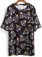 Romwe Simpson Print Loose T-shirt