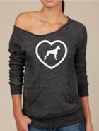 Romwe Long Sleeve Heart Dog Print Sweatshirt