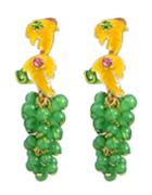 Romwe Green Grape Hanging Earrings