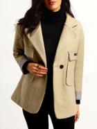 Romwe Lapel Single Button Coat With Pockets