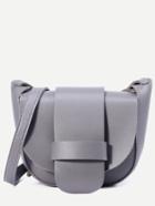 Romwe Grey Faux Leather Crossbody Bag