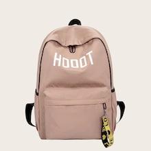 Romwe Letter Print Nylon Backpack
