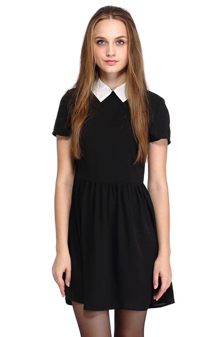 Romwe Romwe Dual-tone A-line Little Black Dress