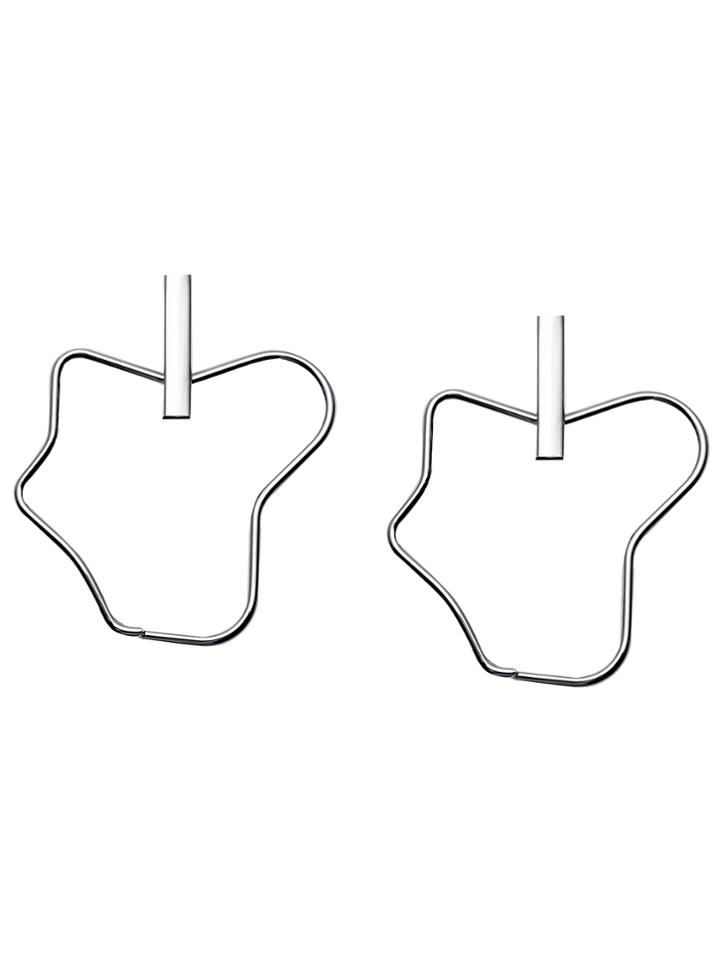 Romwe Silver Geometric Minimalist Stud Earrings