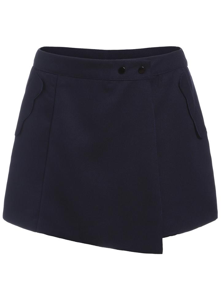 Romwe Wraped Buttons Shorts