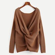 Romwe V Cut Twist Sweater