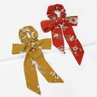 Romwe Scarf Knot Floral Hair Tie 2pack