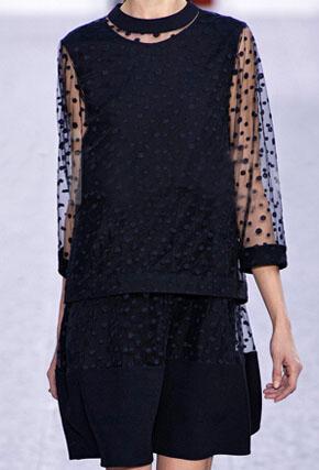 Romwe Lace Polka Dot Top With Sleeveless Flare Black Dress