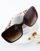 Romwe Summer New Design Brown Color Leopard Frame Big Resin Lens Sun Glasses For Women