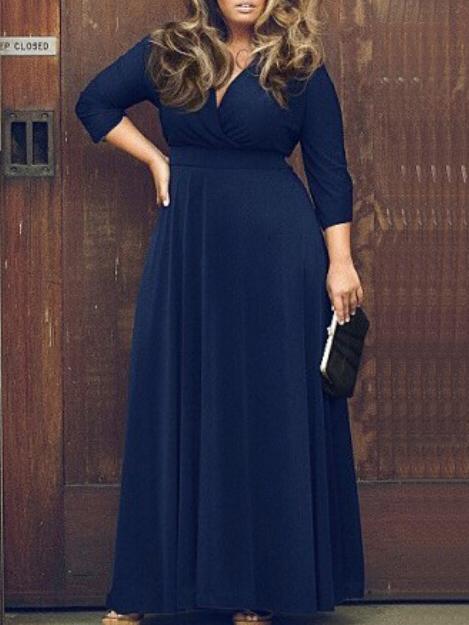 Romwe Deep V Neck Pleated Black Dress