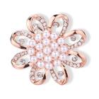 Romwe Faux Pearl Flower Scarf Clip