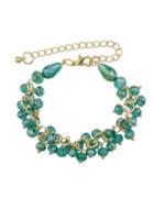 Romwe Adjustable Green Beads Bracelet